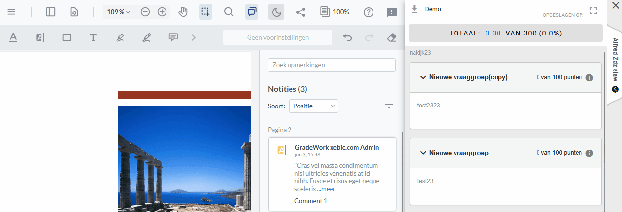 Nakijksessie full screen functies